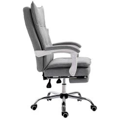 Executive Double Layer Padding Recline Office Desk Chair With Footrest, MR77 Grey Fabric -Garden Store 81BBS7gSXXL. SL1500