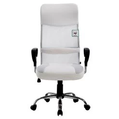 Sleek Design High Back Mesh Fabric Swivel Office Chair With Chrome Base, MO57 White -Garden Store 81XG qsK11L. SL1500
