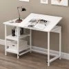Atelier Adjustable Desk With Shelves In White
