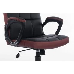 Waffle Contrasting Panels High Back PU Leather Swivel Executive Office Chair, Black & Brown -Garden Store 81o 2BBO LEvL. SL1500