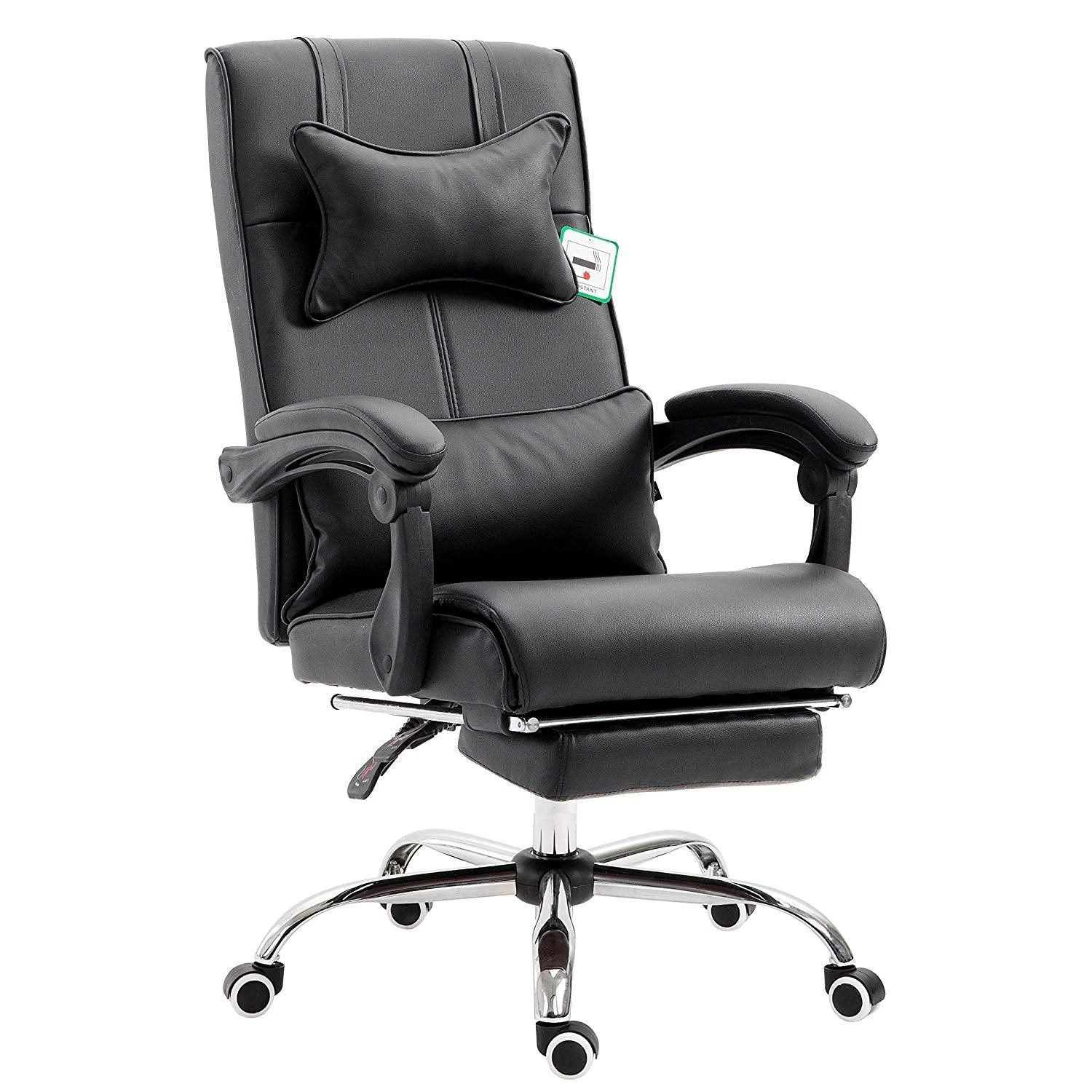 Lawrence Executive Reclining Chair With Foot And Headrest In Black 3 Lawrence Executive Reclining Chair With Foot And Headrest In Black