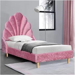 Cherry Tree Furniture ARIEL Pink Crushed Velvet Upholstered Kid's Princess Bed With Scalloped Headboard 10 Cherry Tree Furniture ARIEL Pink Crushed Velvet Upholstered Kid's Princess Bed With Scalloped Headboard -Garden Store 91rXoXyP7QL. AC SL1500