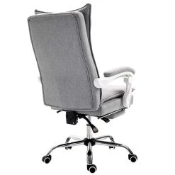 Executive Double Layer Padding Recline Office Desk Chair With Footrest, MR77 Grey Fabric -Garden Store 91uaRyz1U1L. SL1500