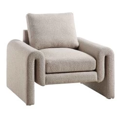 Hampstead Taupe Boucle Curved Armchair -Garden Store ACH 2161 TAUPE BOUCLE WB1