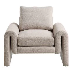 Hampstead Taupe Boucle Curved Armchair -Garden Store ACH 2161 TAUPE BOUCLE WB2