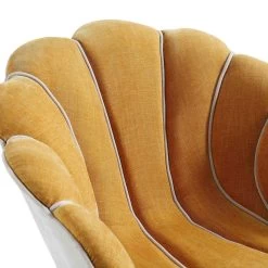 Barnard Scalloped Clam Chair, Mustard Chenille -Garden Store ACH 2163 MUSTARD CHENILLE detail1