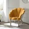 Barnard Scalloped Clam Chair, Mustard Chenille -Garden Store ACH 2163 MUSTARD CHENILLE main