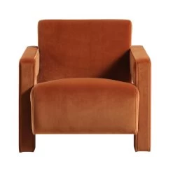 Brompton Sculptural Armchair, Rust Velvet -Garden Store ACH 2173 RUST VEL WB2
