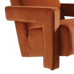 Brompton Sculptural Armchair, Rust Velvet -Garden Store ACH 2173 RUST VEL detail1