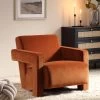 Brompton Sculptural Armchair, Rust Velvet -Garden Store ACH 2173 RUST VEL main