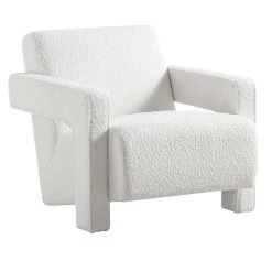 Brompton Sculptural Armchair, White Boucle -Garden Store ACH 2173 WHITE BOUCLE WB2
