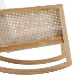 Fyne Ecru Boucle Rocking Armchair With Rattan Armrests -Garden Store ACH 40 ECRU NAT detail4