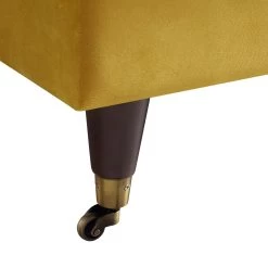 Brigette Mustard Velvet Armchair With Antique Brass Castor Legs -Garden Store AYSF 010 MUSTARD VEL 1ST detail4