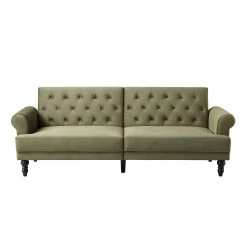 Hanney 3-Seater Chesterfield Sofabed In Moss Green Velvet -Garden Store AYSF 011 MOSSGREEN VEL WB1