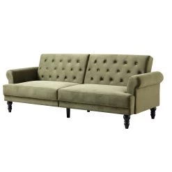 Hanney 3-Seater Chesterfield Sofabed In Moss Green Velvet -Garden Store AYSF 011 MOSSGREEN VEL WB2