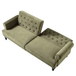 Hanney 3-Seater Chesterfield Sofabed In Moss Green Velvet -Garden Store AYSF 011 MOSSGREEN VEL WB4
