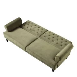 Hanney 3-Seater Chesterfield Sofabed In Moss Green Velvet -Garden Store AYSF 011 MOSSGREEN VEL WB5