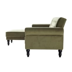 Hanney Chesterfield Chaise Sofabed In Moss Green Velvet -Garden Store AYSF 012 MOSSGREEN VEL WB7