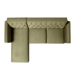Hanney Chesterfield Chaise Sofabed In Moss Green Velvet -Garden Store AYSF 012 MOSSGREEN VEL WB8