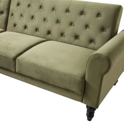 Hanney Chesterfield Chaise Sofabed In Moss Green Velvet -Garden Store AYSF 012 MOSSGREEN VEL detail1