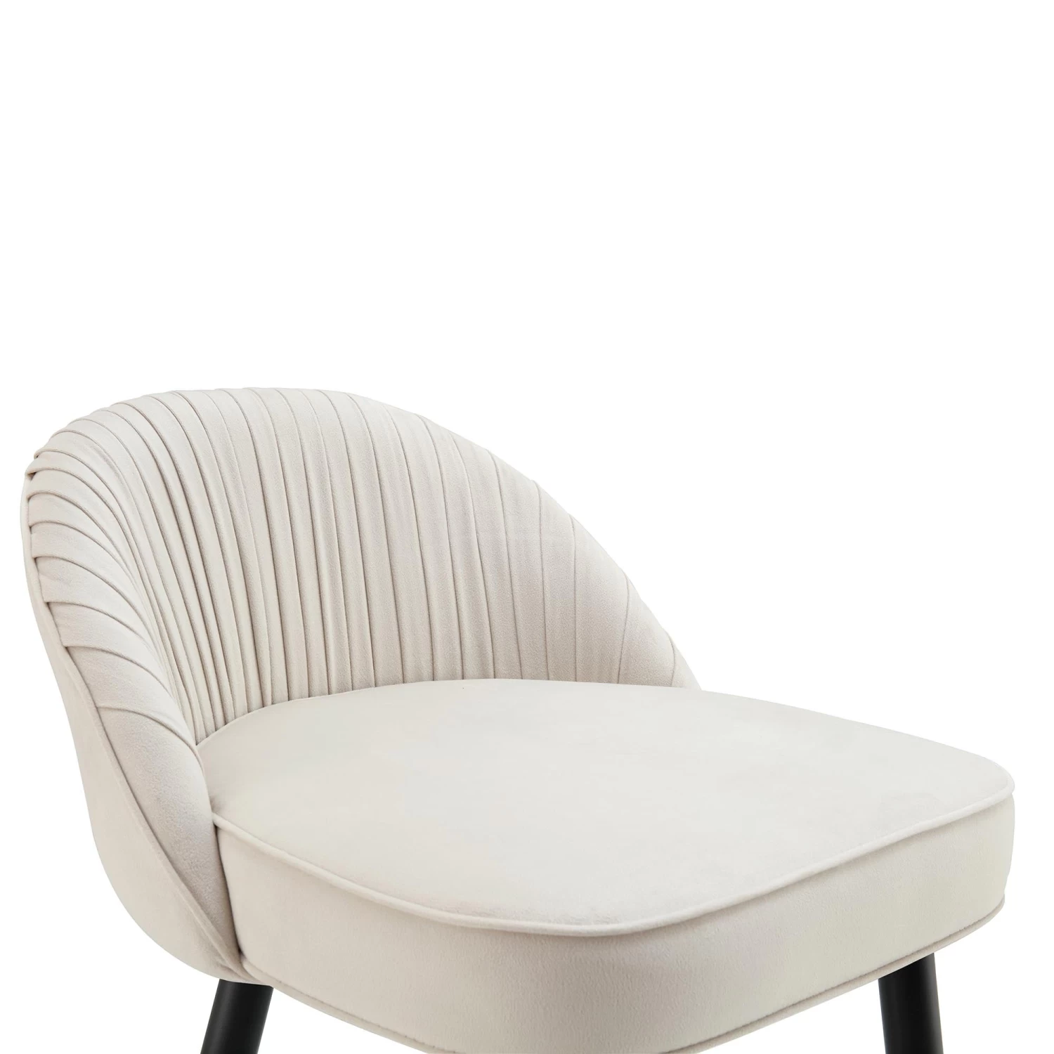 Miyae Set Of 2 Pleated Champagne Beige Velvet Upholstered Counter Stools 11 Miyae Set Of 2 Pleated Champagne Beige Velvet Upholstered Counter Stools - Image 9