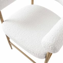 Fulbourn White Boucle Counter Stool With Natural Wood Effect Legs -Garden Store BCH 2171 WHITE BOUCLE NAT detail2