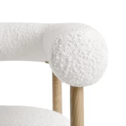 Fulbourn White Boucle Counter Stool With Natural Wood Effect Legs -Garden Store BCH 2171 WHITE BOUCLE NAT detail3