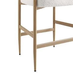 Fulbourn White Boucle Counter Stool With Natural Wood Effect Legs -Garden Store BCH 2171 WHITE BOUCLE NAT detail4