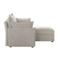 Byron Pillow Edge Mist Grey Boucle Modular Sofa, 2-Seater Chaise -Garden Store BOSF 7053 GREY BOU 2STCHAISE WB6
