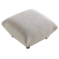 Gianni Pouffe, Mist Grey Boucle -Garden Store BOSF 9678 GREY BOU STOOL WB2