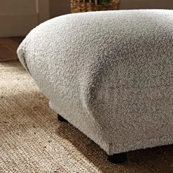 Gianni Pouffe, Mist Grey Boucle -Garden Store BOSF 9678 GREY BOU STOOL scene3