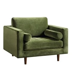 Henrietta Armchair, Moss Green Velvet -Garden Store BOSF 9680 FERN VEL 1ST WB1