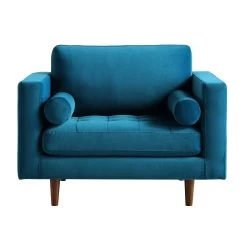 Henrietta Armchair, Teal Velvet -Garden Store BOSF 9680 TEAL VEL 1ST WB2