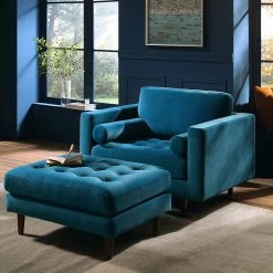 Henrietta Armchair, Teal Velvet -Garden Store BOSF 9680 TEAL VEL 1ST scene3