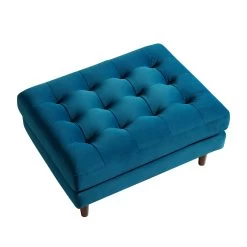 Henrietta Ottoman, Teal Velvet 16 Henrietta Ottoman, Teal Velvet -Garden Store BOSF 9680 TEAL VEL STOOL WB3
