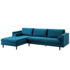 Henrietta Grand 4-Seater LHF Chaise End Sofa, Teal Velvet -Garden Store BOSF 9680 TEAL VELLHF WB2