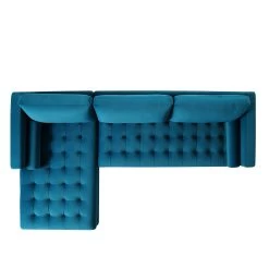 Henrietta Grand 4-Seater LHF Chaise End Sofa, Teal Velvet -Garden Store BOSF 9680 TEAL VELLHF WB3