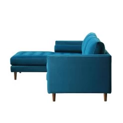 Henrietta Grand 4-Seater LHF Chaise End Sofa, Teal Velvet -Garden Store BOSF 9680 TEAL VELLHF WB4