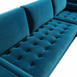 Henrietta Grand 4-Seater LHF Chaise End Sofa, Teal Velvet -Garden Store BOSF 9680 TEAL VELRHF detail1 f5526a26 16da 44a8 85cd efda0954a56b