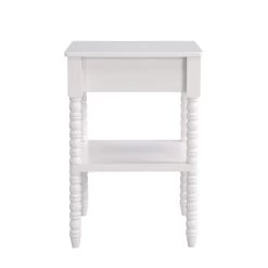 Aldwinke Beige Bobbin 1 Drawer Side Table -Garden Store BSD 097 BEIGE WB4