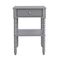 Aldwinke Dark Grey Bobbin 1 Drawer Side Table 14 Aldwinke Dark Grey Bobbin 1 Drawer Side Table -Garden Store BSD 097 DARKGREY WB1