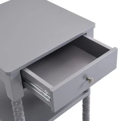 Aldwinke Dark Grey Bobbin 1 Drawer Side Table 20 Aldwinke Dark Grey Bobbin 1 Drawer Side Table -Garden Store BSD 097 DARKGREY detail1