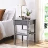 Aldwinke Dark Grey Bobbin 1 Drawer Side Table -Garden Store BSD 097 DARKGREY main