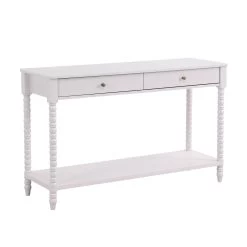 Aldwinke Beige Bobbin 2 Drawer Large Console Table -Garden Store BSD 098 BEIGE WB2
