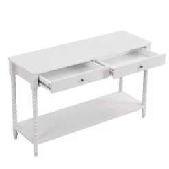 Aldwinke Beige Bobbin 2 Drawer Large Console Table -Garden Store BSD 098 BEIGE WB3