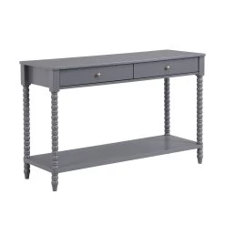 Aldwinke Dark Grey Bobbin 2 Drawer Large Console Table -Garden Store BSD 098 DARKGREY WB2