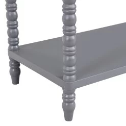 Aldwinke Dark Grey Bobbin 2 Drawer Large Console Table -Garden Store BSD 098 DARKGREY detail3