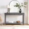 Aldwinke Dark Grey Bobbin 2 Drawer Large Console Table -Garden Store BSD 098 DARKGREY main