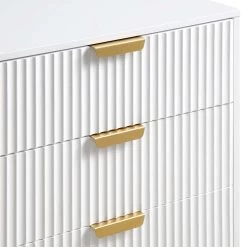 Richmond Ridged Wide Chest Of 6 Drawers, Matte White 22 Richmond Ridged Wide Chest Of 6 Drawers, Matte White -Garden Store BSD 107 WHITE detail1