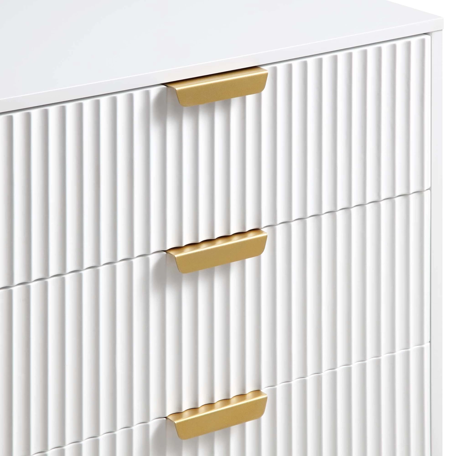 Richmond Ridged Wide Chest Of 6 Drawers, Matte White 11 Richmond Ridged Wide Chest Of 6 Drawers, Matte White - Image 9